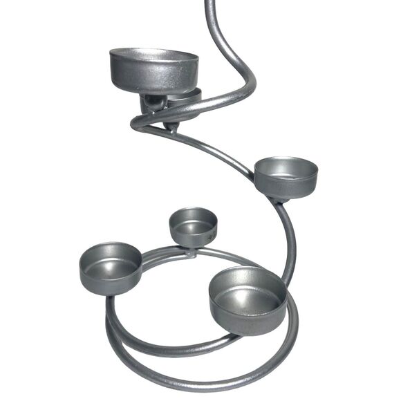 International Silver Co. Tea Light 6 Candles Holder Swirled Christmas Tree Star - Picture 4 of 8